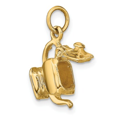 Pre-owned Superdealsforeverything Real 14kt Yellow Gold 3-d Tea Pot Charm