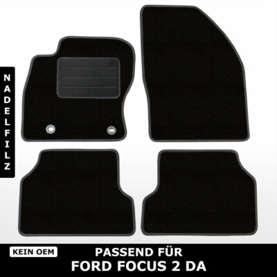 Für Ford Focus 2 DA/DS/FFS Turnier 2004-2012 - Fußmatten Nadelfilz 4tlg Schwarz