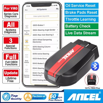 ANCEL BD500 For Audi VW Car ABS SRS EPB OBD2 Scanner Code Reader Diagnostic Tool
