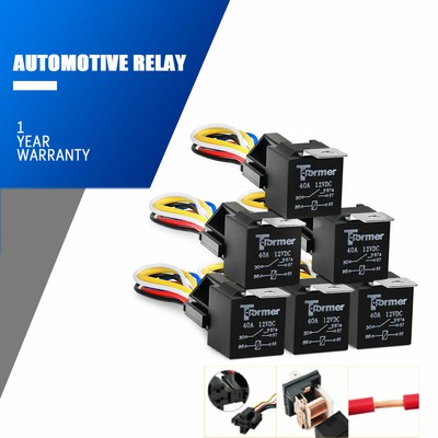 12v DC SPDT 30//40A 5 Wire 16-14 GA Gauge Relay Socket Harness 20 Pack ERS-124
