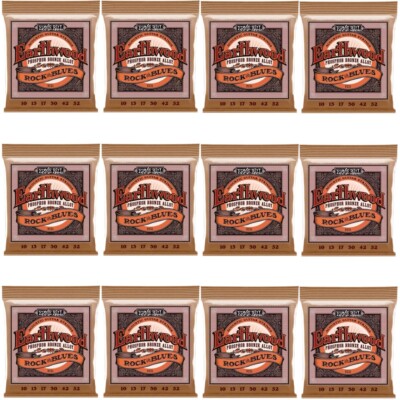 12 Sets Ernie Ball 2151 Hybrid Slinky Acoustic Guitar Strings 10-52
