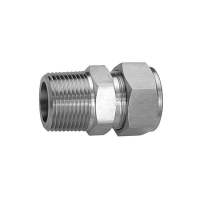 HAM-LET 768L-SS-8MM X 1/4 Connector,316 SS,LET-LOKxM,8mmx1/4In 4CML8
