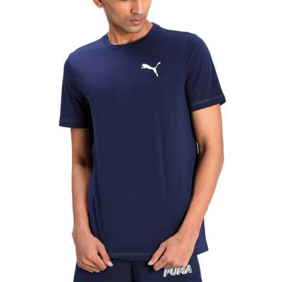 

Puma Active Soft Crew Neck Short Sleeve Athletic T-Shirt Mens Size  Casual T, Синий, Puma Active Soft Crew Neck Short Sleeve Athletic T-Shirt