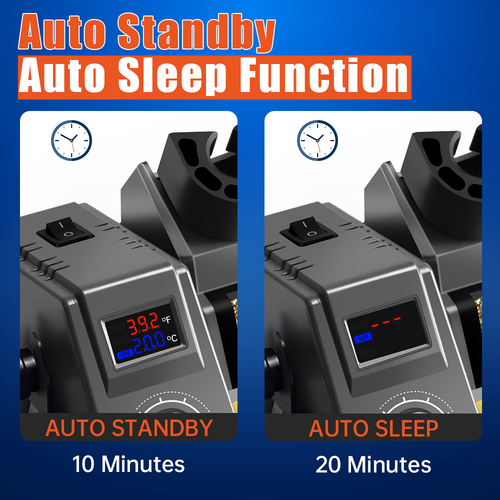 90W Electric LED Soldering Iron Station Kit Auto Sleep Adjustable Temperature US