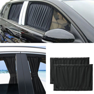 2pcs Car UV Sun Shade Curtains Sides Window Visor Mesh Cover Shield Protection w
