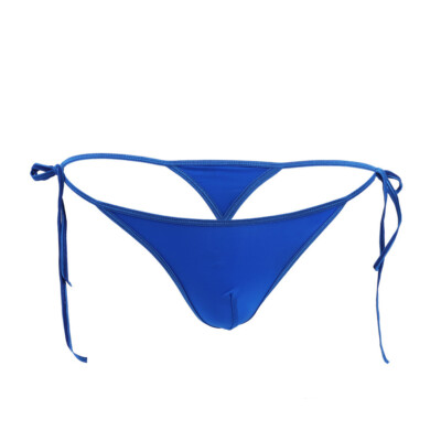 Sexy Men Lingerie Smooth Briefs Bikini Thong Tie Side String Lace Up Underwear 