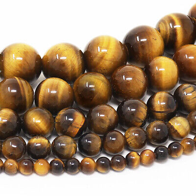 Tiger Eye Beads Grade AAA Gemstone Round Loose 4mm 6mm 8mm 10mm 12mm 15'' Strand
