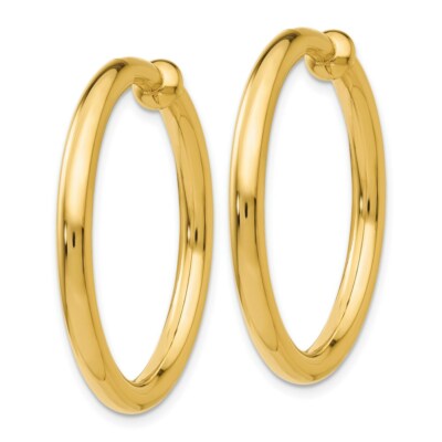 Pre-owned Superdealsforeverything Real 14kt Yellow Gold Non-pierced Hoop Earrings