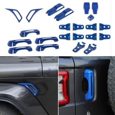 37pcs Full Set Exterior Decor Cover Trim Kit For Jeep Wrangler JL 2018+ Blue