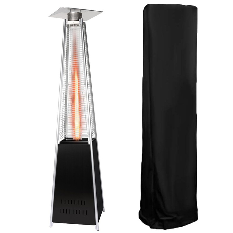 Patio Heater 42,000 BTU Pyramid Flame Outdoor Propane Heater With Wheel + Covers