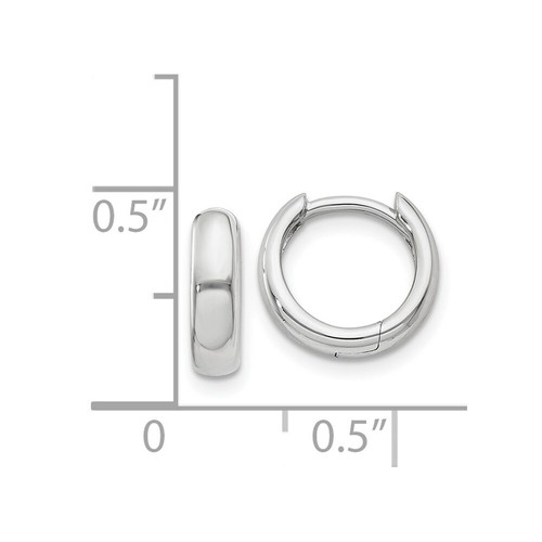 Pre-owned Goldia 14k White Gold Hinged Hoop Earrings