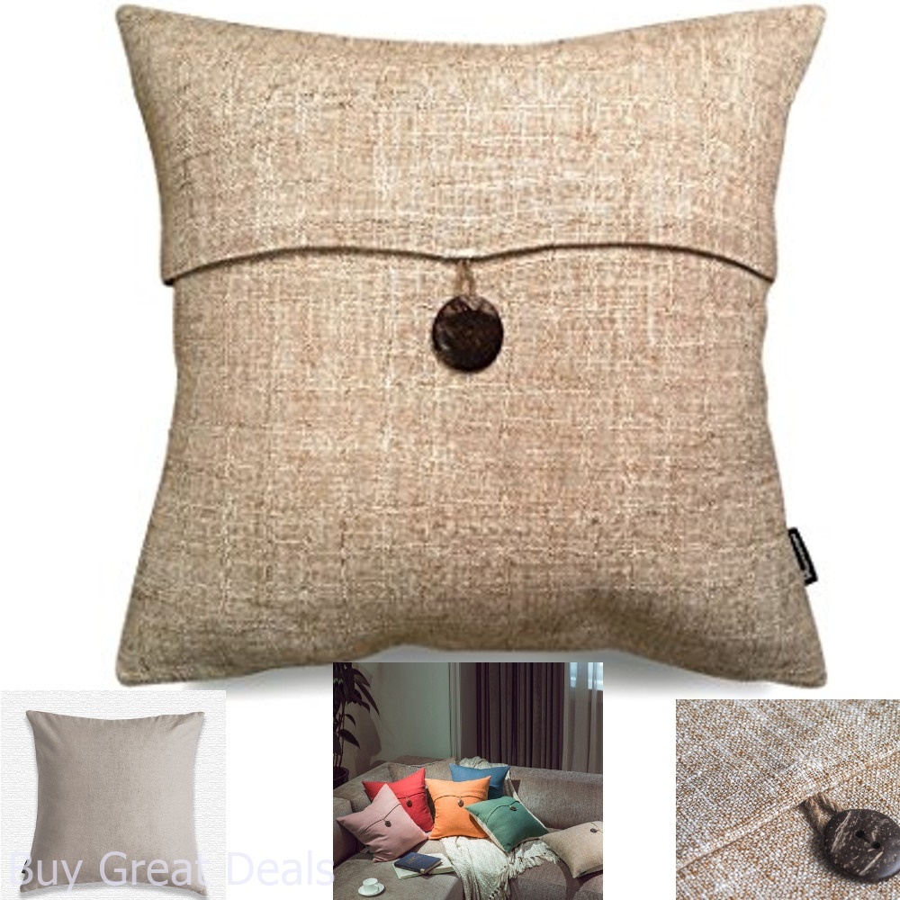 beige linen throw pillows