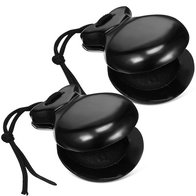  Instruments Rhythm Clap Board Castanets Wooden Spanish Black Musical Toddler