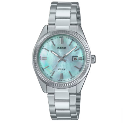 Casio LTP-1302DS-2A Ladies 50M WR Watch Stainless Steel mother of pearl New