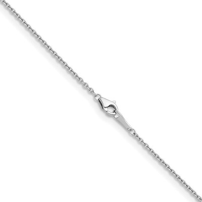 Pre-owned Diamond2deal Platinum Solid 1.6mm Cable 18 Inch Chain Necklace 4.78gram In White