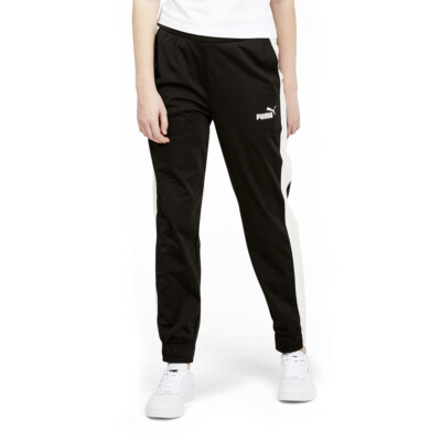 Puma Tricot Elastic Waist Baseball Pants Womens Black Casual Athletic Bottoms 84