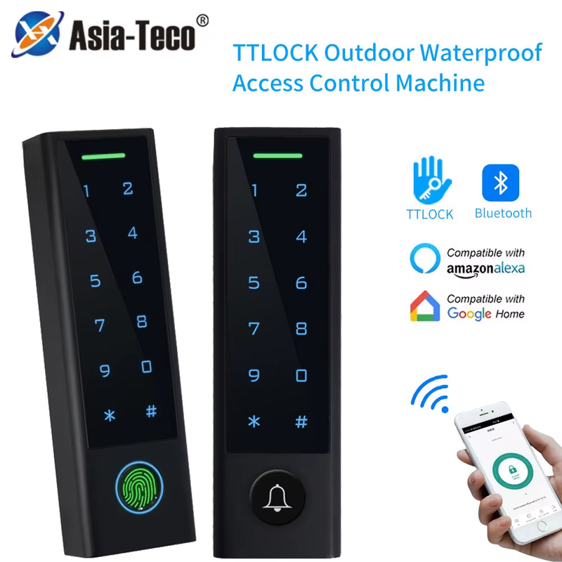 TTLock App Bluetooth Fingerprint Access Control Keyboard or Doorbell Keypad Open