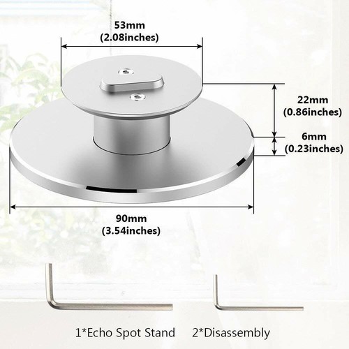 For Echo Spot Smart Speaker 360°Magnetic Adjustable Rotation Bracket Base Stand