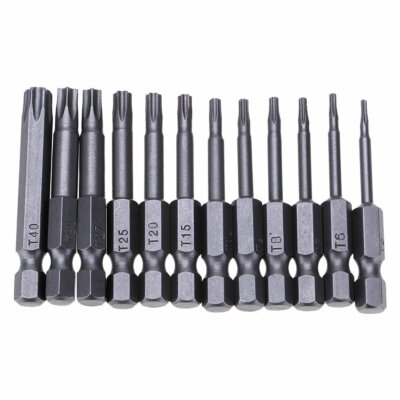 12Pcs 50mm Magnetic solid Torx Head Screwdriver Bits Electric Screwdriver Set