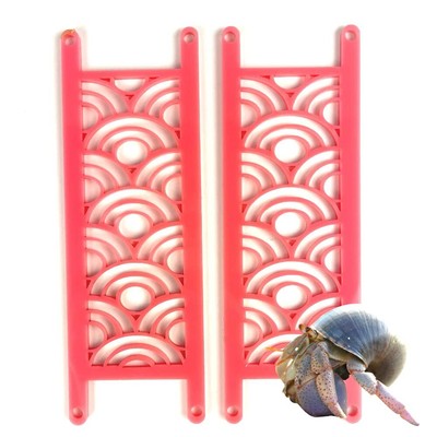 - Hermit Crab Crabitat Pool Ladders - 2 pack Acrylic Arches Ladder Pink
