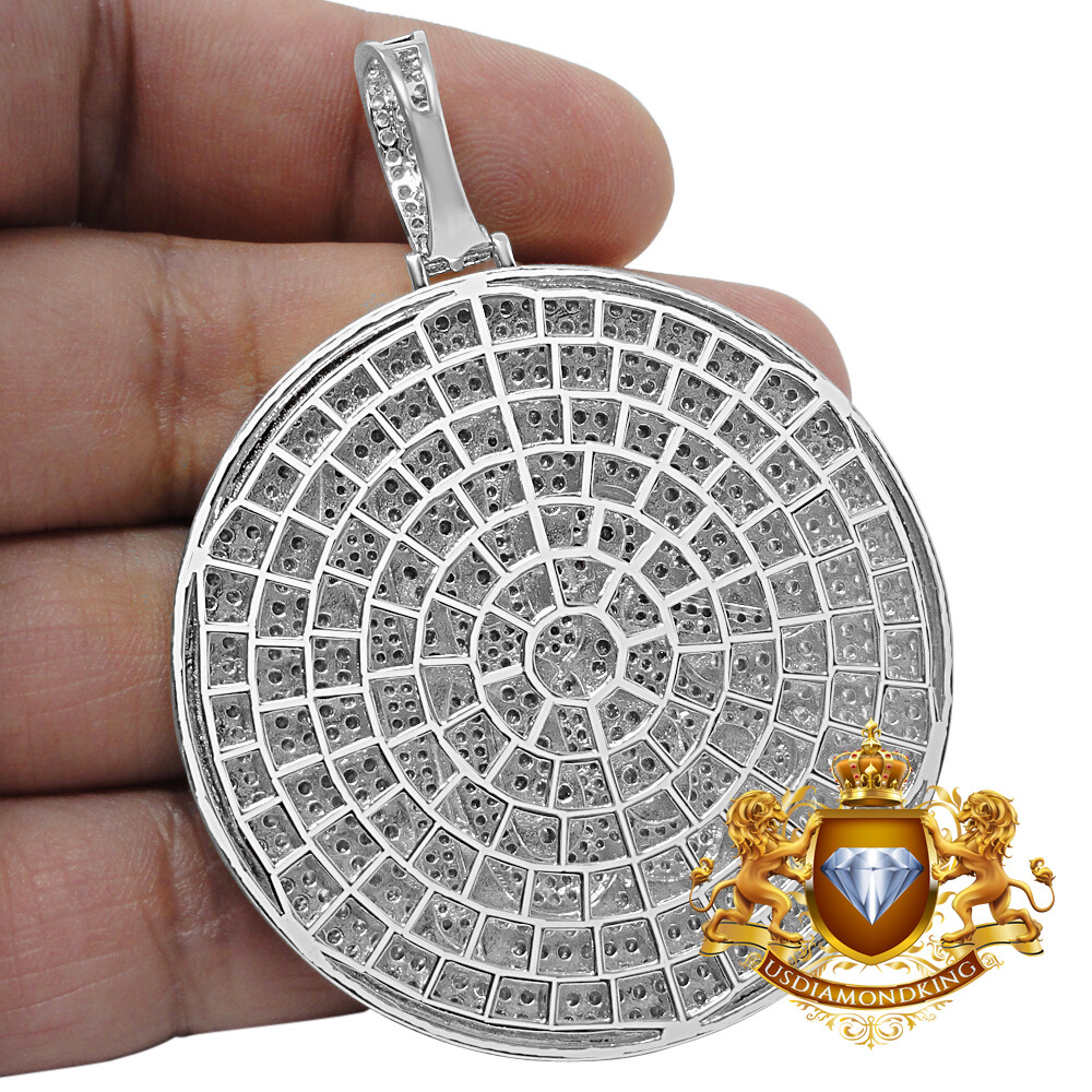 Pre-owned Us Diamond King Real Sterling Silver Jesus Face Piece Custom Pendant Charm Medallion Big 2.85 '' In White/clear