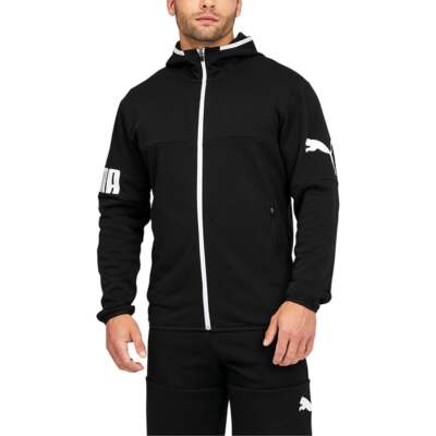 

Puma Power Cat Logo FullZip Hoodie Мужская черная повседневная спортивная верхняя одежда 67279901, Черный, Puma Power Cat Logo FullZip Hoodie
