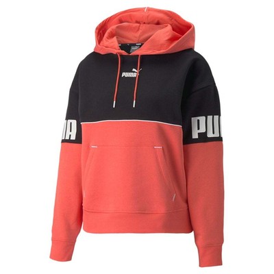 

Пуловер с капюшоном Puma Power Colorblock, женская оранжевая повседневная верхняя одежда 67214935, Оранжевый