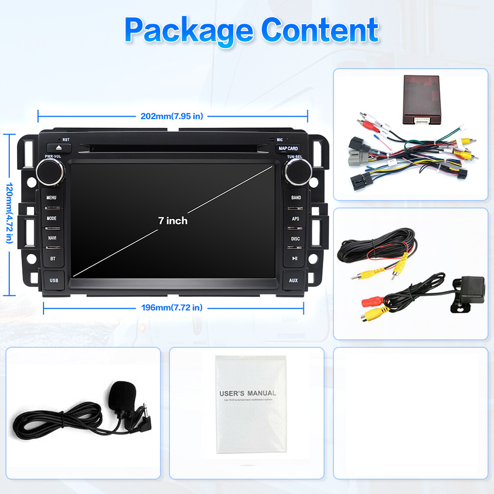 Car Radio Stereo CD DVD Player Carplay For GMC Chevy Tahoe Yukon Acadia Denali