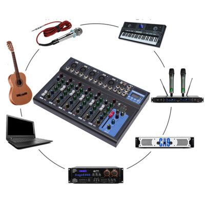  8 Kanal Digital Audio Mixer Bluetooth Mischpult USB Dj für Karaoke Audio Mixer