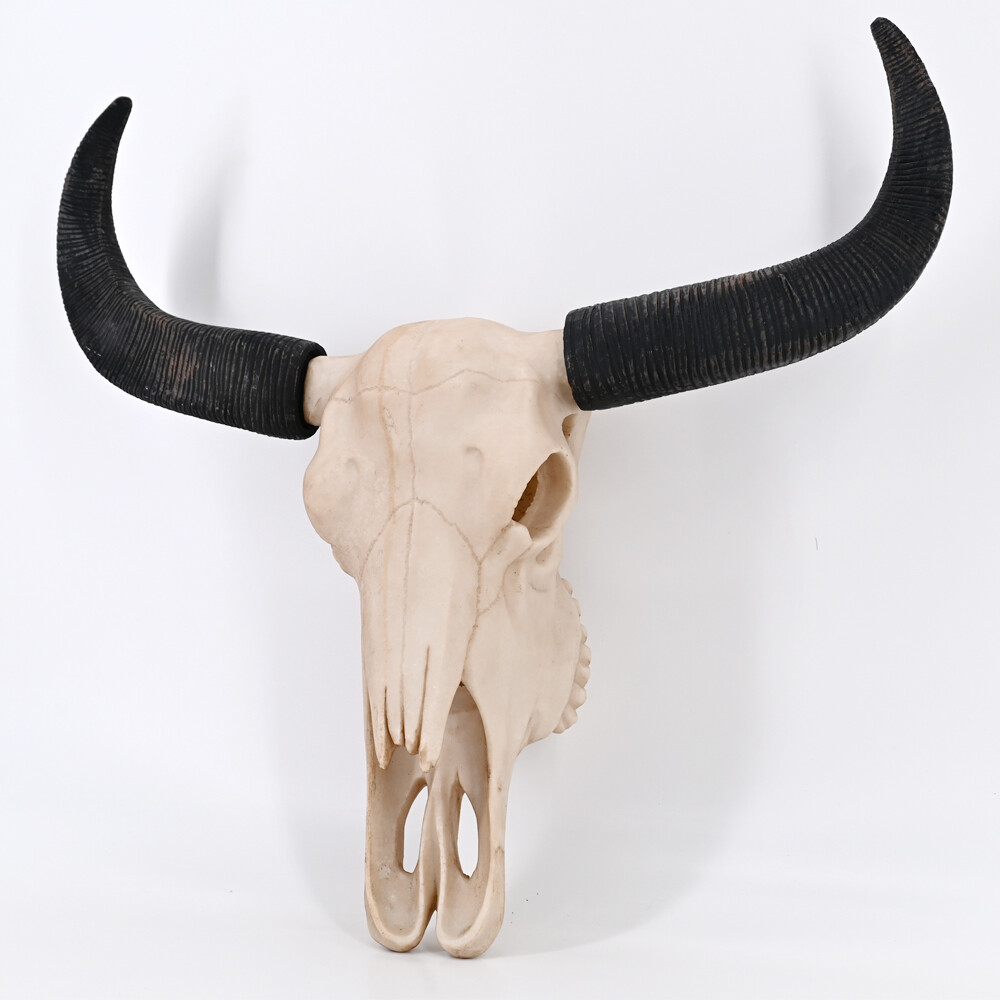 Bullenschädel Wand Garten Skulptur Rinder Stier Kopf Deko Tierschädel H 44 cm 