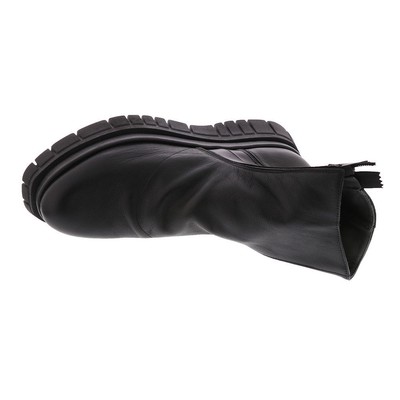 Pre-owned All Black Lester Lugg Bootie Women's Boot