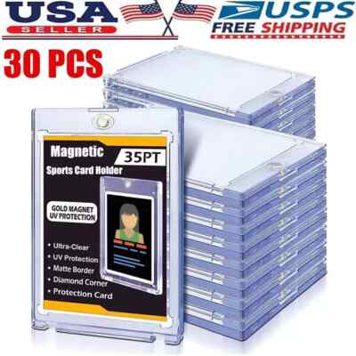 1-30 pcs Magnetic Card Holder for Trading Cards Protector Case Hard Baseball