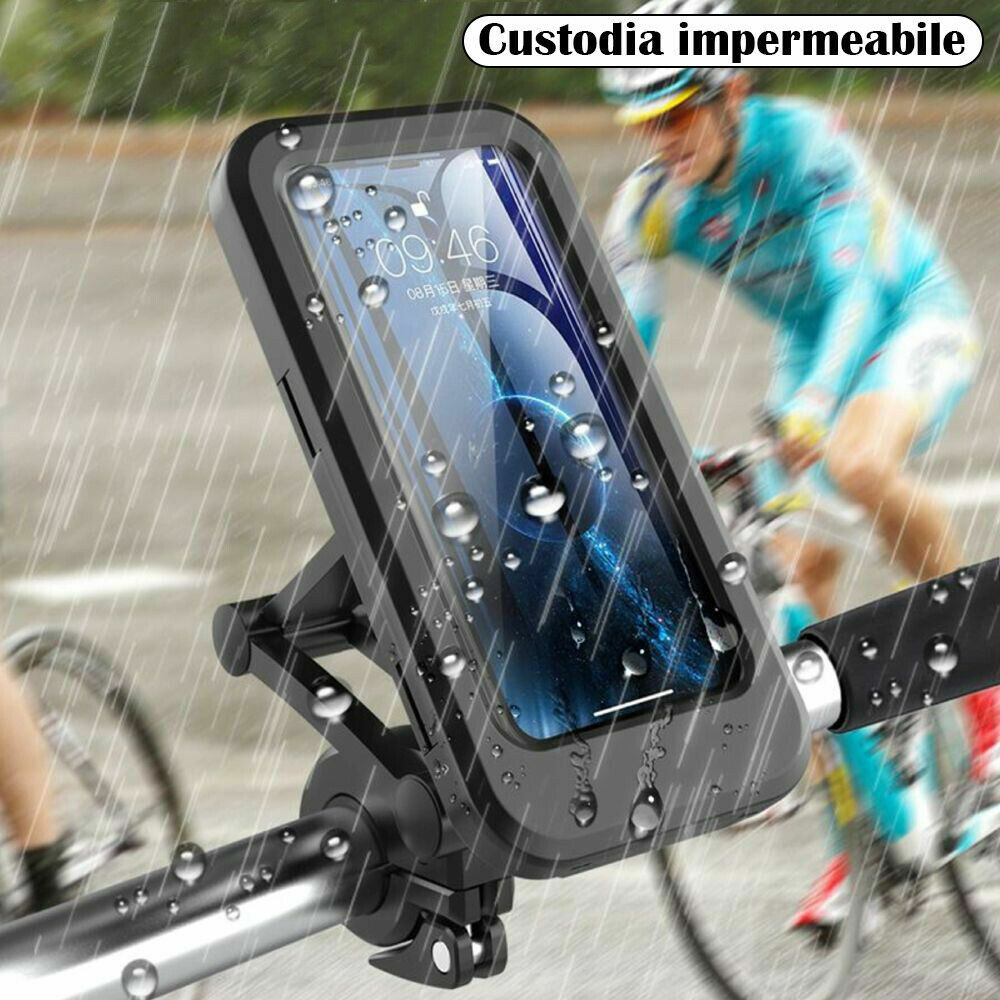 Supporto Custodia Porta Cellulare per Moto Bici Telefono Impermeabile awe