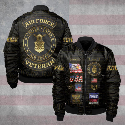 Custom U.S. Air Force Veteran Bomber Jacket With Fleece Your