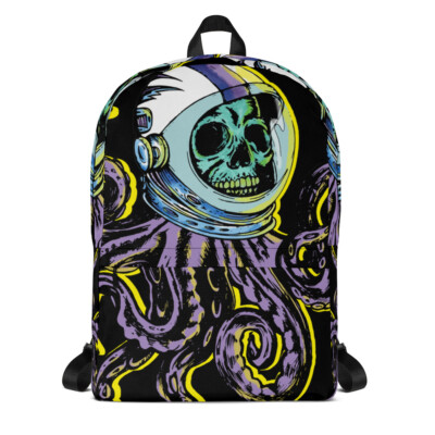 Astronaut Creepy Backpack Skull Octopus Skater Pack Death Space Gothic b2 School