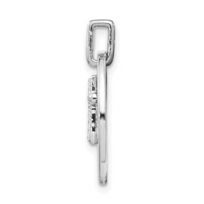 Pre-owned Superdealsforeverything Real 14kt White Gold Diamond Cross Faith Pendant