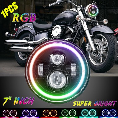 For Yamaha Road Star Midnight Silverado XV 1600 1700 7 Inch LED Hi/Lo Headlights