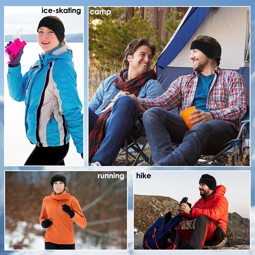 Winter Fleece Ear Warmer Headband for Women Men Ear Covers Liner Under Helmets