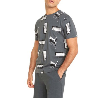 

Puma Power Graphic Crew Neck с коротким рукавом Мужские серые повседневные топы 84738342, Grey, Puma Power Graphic Crew Neck Short Sleeve T-Shirt