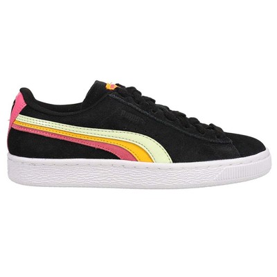 Puma Suede Classic Triplex на шнуровке женские черные, розовые, желтые кроссовки повседневные S