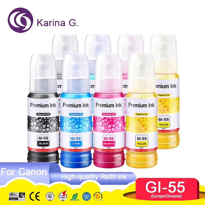 GI55 GI-55 GI 55 Premium Compatible Bottle Water Based Refill Pigment Ink for M