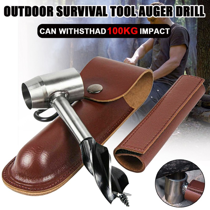 Auger Wrench Outdoor Hand Drill Survival Gear Tool Jungle Camping Bushcraft Kits