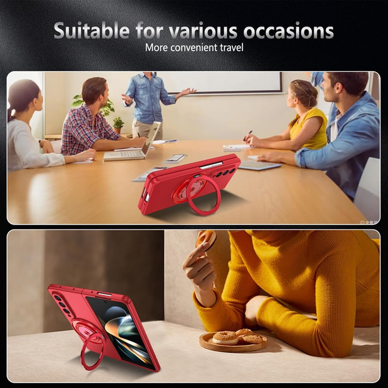 Compatible with Samsung Galaxy Z Fold 4,Magnetic Stand Ring Holder Shockproof Sl
