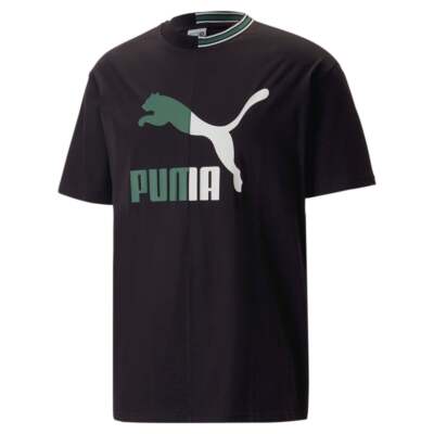 

Puma Classics Split Logo Футболка с круглым вырезом и коротким рукавом Мужские черные повседневные топы 5, Черный, Puma Classics Split Logo Crew Neck Short Sleeve T-Shirt