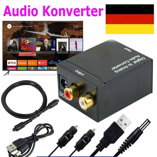 Audio Konverter Audiowandler Digital /Toslink und Koaxial zu Analog RCA 3.5mm DE