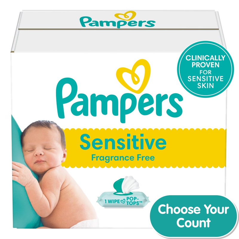 Pampers Sensitive Baby Wipes Refills or Pop-Top (Choose Your