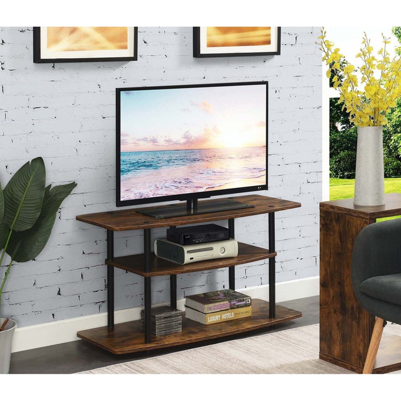 Open Storage Shelf Brown Black For Tvs Up To 43-inch