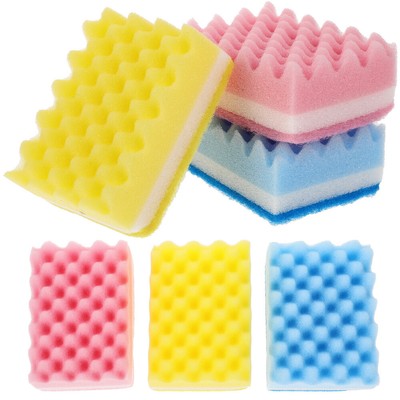  6 Pcs Grime Cleaning Sponges Rinse-fresh Technology Rippled Surface