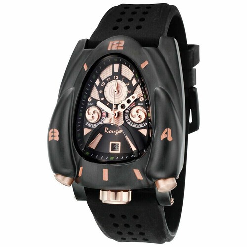 Pre-owned Rougois Black & Rose Gold Hands  Rocket Watch - Rocket-blkrg
