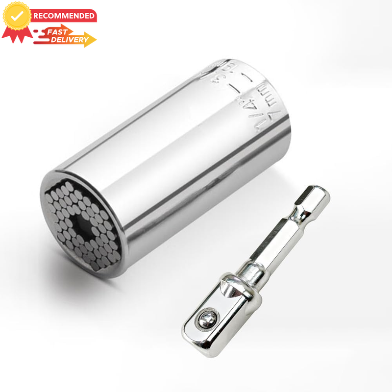 Universal Socket 7-19mm, Drill Adapter, Fits Most Nuts & Bolts, Men's Gift